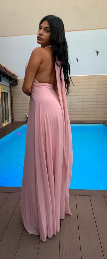 Ροζ μακρύ φόρεμα
